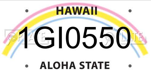 1GI0550 Hawaii License Plate