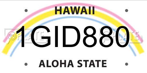 1GID880 Hawaii License Plate