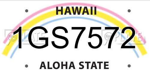 1GS7572 Hawaii License Plate