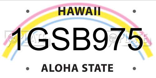 1GSB975 Hawaii License Plate