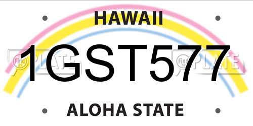 1GST577 Hawaii License Plate