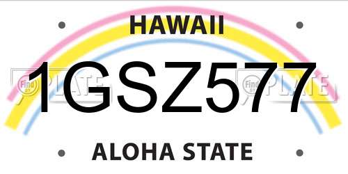 1GSZ577 Hawaii License Plate