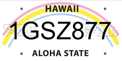 1GSZ877 Hawaii License Plate