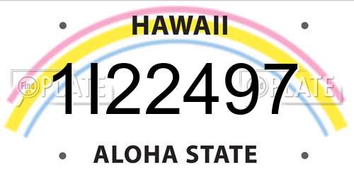 1I22497 Hawaii License Plate