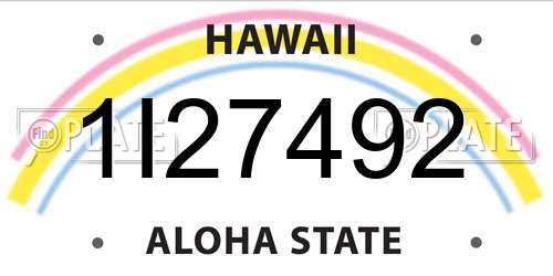 1I27492 Hawaii License Plate