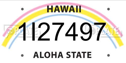 1I27497 Hawaii License Plate