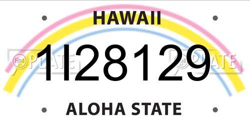 1I28129 Hawaii License Plate
