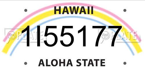 1I55177 Hawaii License Plate