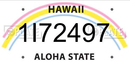 1I72497 Hawaii License Plate