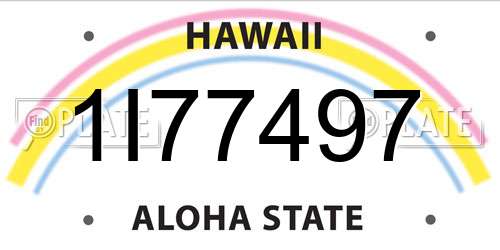 1I77497 Hawaii License Plate