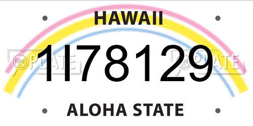 1I78129 Hawaii License Plate