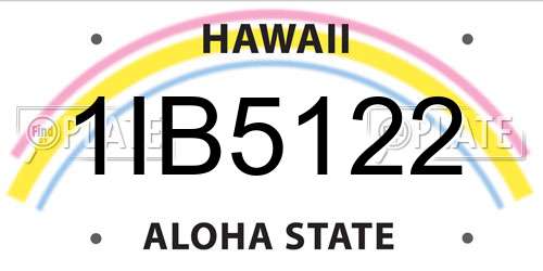 1IB5122 Hawaii License Plate