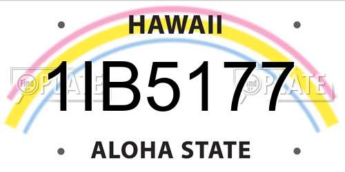 1IB5177 Hawaii License Plate