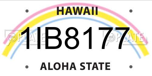 1IB8177 Hawaii License Plate