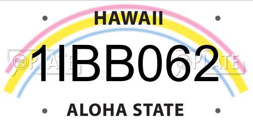 1IBB062 Hawaii License Plate