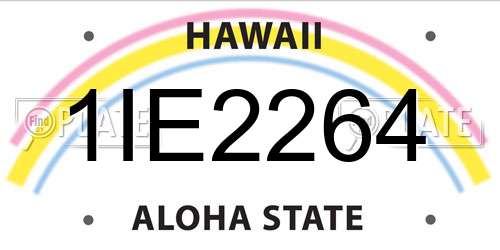 1IE2264 Hawaii License Plate