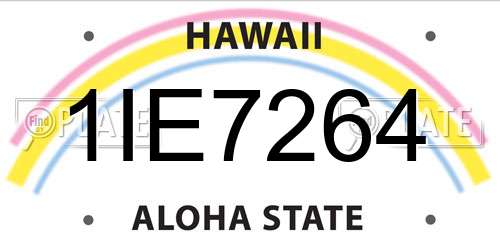 1IE7264 Hawaii License Plate