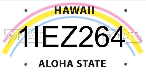 1IEZ264 Hawaii License Plate
