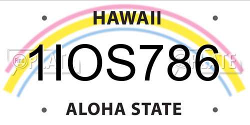 1IOS786 Hawaii License Plate