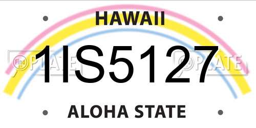 1IS5127 Hawaii License Plate