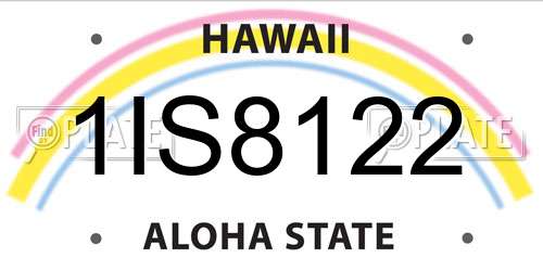 1IS8122 Hawaii License Plate