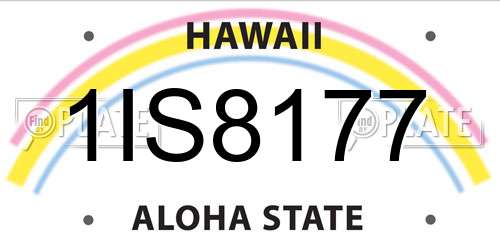 1IS8177 Hawaii License Plate