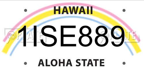 1ISE889 Hawaii License Plate
