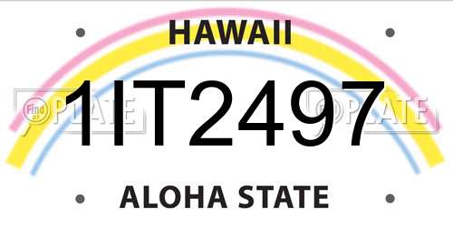 1IT2497 Hawaii License Plate
