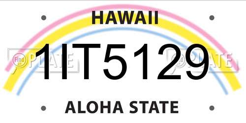 1IT5129 Hawaii License Plate
