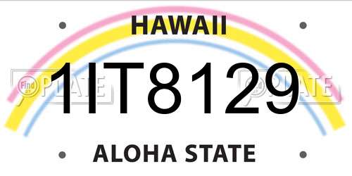 1IT8129 Hawaii License Plate