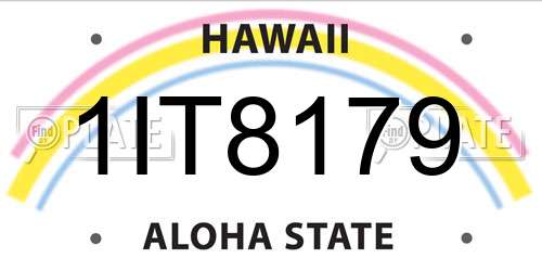 1IT8179 Hawaii License Plate