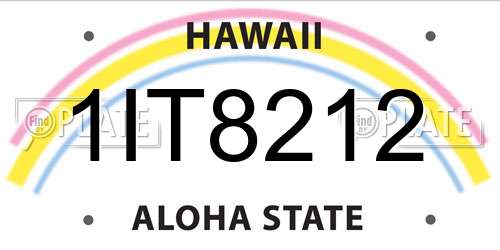 1IT8212 Hawaii License Plate