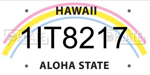 1IT8217 Hawaii License Plate