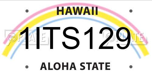 1ITS129 Hawaii License Plate