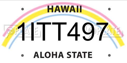 1ITT497 Hawaii License Plate