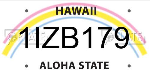 1IZB179 Hawaii License Plate
