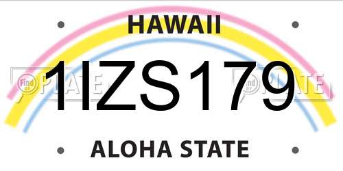 1IZS179 Hawaii License Plate