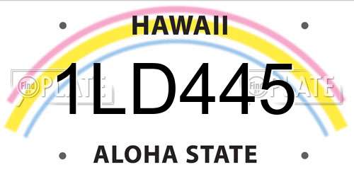 1LD445 Hawaii License Plate