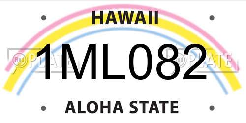 1ML082 Hawaii License Plate