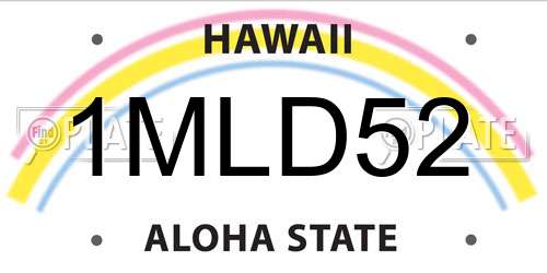 1MLD52 Hawaii License Plate
