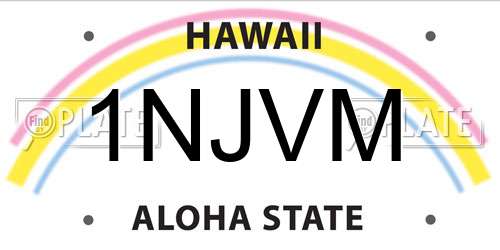 1NJVM Hawaii License Plate