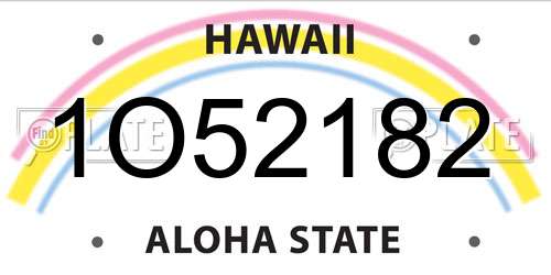 1O52182 Hawaii License Plate