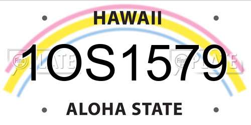 1OS1579 Hawaii License Plate