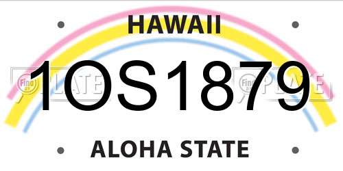 1OS1879 Hawaii License Plate
