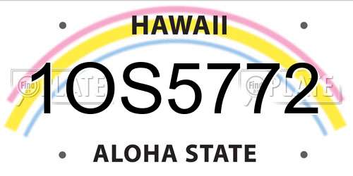 1OS5772 Hawaii License Plate