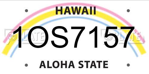 1OS7157 Hawaii License Plate