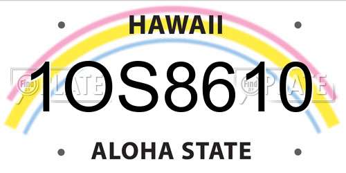 1OS8610 Hawaii License Plate