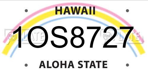 1OS8727 Hawaii License Plate