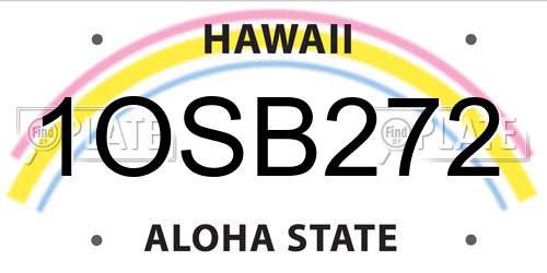 1OSB272 Hawaii License Plate