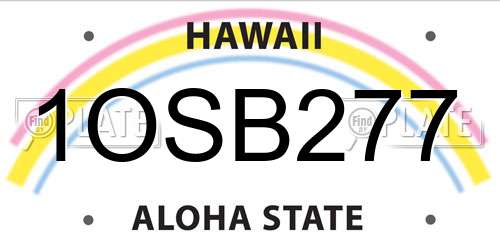 1OSB277 Hawaii License Plate